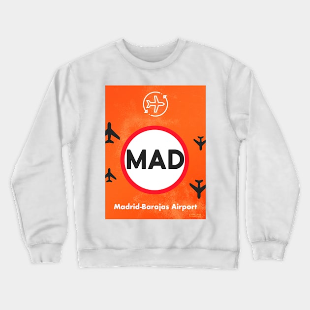 MAD MADRID Airport code Crewneck Sweatshirt by Woohoo